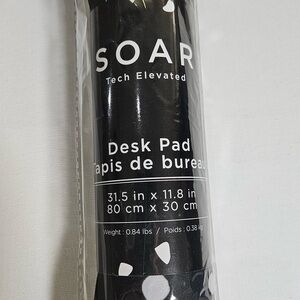 SOAR Tech Elevated Desk Pad Mat Black White‎ Polka Dot 31.5” x 11.8” Mouse NEW
